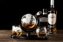 Verolux Whiskey Globe Decanter Set with 2 Etched Glasses in Gift Box