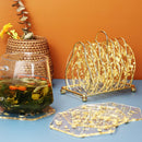 YELLOW FLORAL AND GOLD LEAF EYELASH CASE