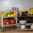 2 Tier Premium Wooden Bread Fruit Storage