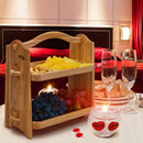 2 Tier Premium Wooden Bread Fruit Storage