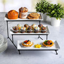 Stand Collapsible  with 3 Porcelain Serving Platters