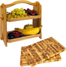 2 Tier Premium Wooden Bread Fruit Storage