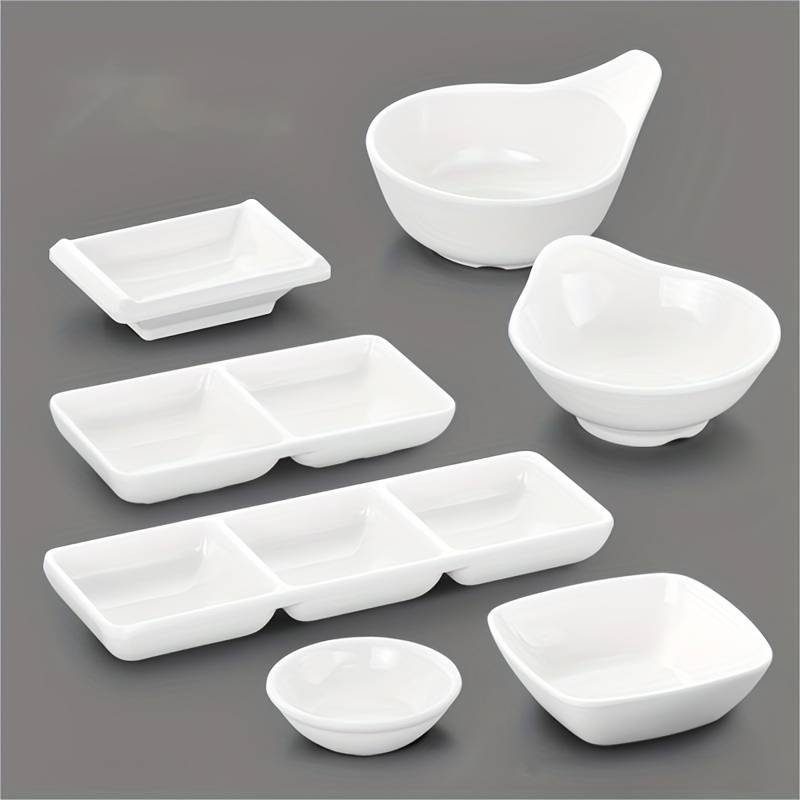 Porcelain White Tableware Plastic Seasoning