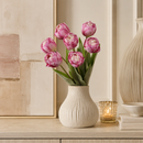 Real Touch Artificial Tulip Bouquet – 7-Stem Faux Double Tulips for Vase