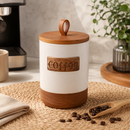 Ceramic Storage Canister with Wooden Lid