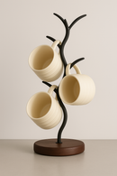 Modern Metal & Wood Cup Holder – Tree Branch Design