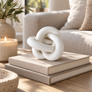 Modern White Knot Sculpture