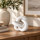 Modern White Knot Sculpture