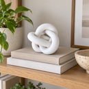 Modern White Knot Sculpture