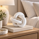 Modern White Knot Sculpture