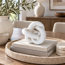 Modern White Knot Sculpture