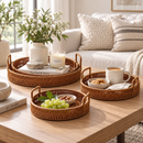 Decorative Woven Trays for Coffee Table, Kitchen & Home Decor