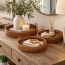 Decorative Woven Trays for Coffee Table, Kitchen & Home Decor