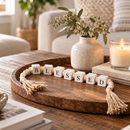 Decorative Wood Bead Garland with Letter Blocks