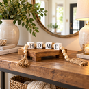 Decorative Wood Bead Garland with Letter Blocks