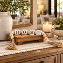 Decorative Wood Bead Garland with Letter Blocks
