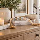 Decorative Wood Bead Garland with Letter Blocks