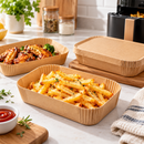 100 Pack Rectangular Kraft Paper Food Containers with Lids