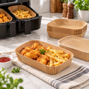 100 Pack Rectangular Kraft Paper Food Containers with Lids
