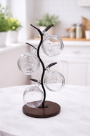 Mug Tree Stand with Wooden Base – Modern Coffee Cup Holder Organizer for Countertop