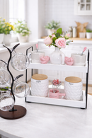 Mug Tree Stand with Wooden Base – Modern Coffee Cup Holder Organizer for Countertop