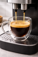 80ml Double Wall Glass Espresso Cup – Heat Resistant Clear Coffee Mug with Handle