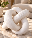 Modern White Knot Sculpture