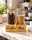 Airtight Bamboo Coffee Bar Canister Set