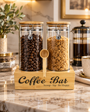 Airtight Bamboo Coffee Bar Canister Set