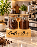 Bamboo Coffee Bar Canister Set