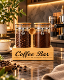Bamboo Coffee Bar Canister Set