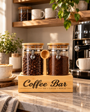 Bamboo Coffee Bar Canister Set