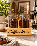 Bamboo Coffee Bar Canister Set
