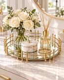 Luxe Round Mirrored Tray