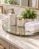 Luna Round Mirrored Tray