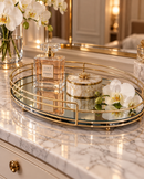 Luna Round Mirrored Tray