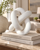 Modern White Knot Sculpture