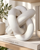Modern White Knot Sculpture