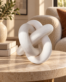 Modern White Knot Sculpture