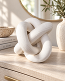 Modern White Knot Sculpture