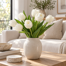 Realistic White Tulip Bouquet