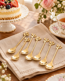 6-Piece Leaf Design Coffee & Dessert Spoon Set
