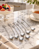 6-Piece Leaf Design Coffee & Dessert Spoon Set