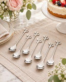 6-Piece Leaf Design Coffee & Dessert Spoon Set