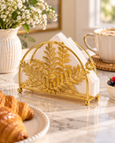 Golden Botanical Napkin Holder