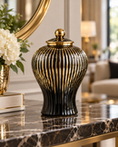 Noir & Gold Decorative Ginger Jar