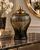 Noir & Gold Decorative Ginger Jar