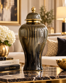 Noir & Gold Decorative Ginger Jar