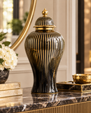 Noir & Gold Decorative Ginger Jar