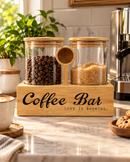 Bamboo Coffee Bar Canister Set